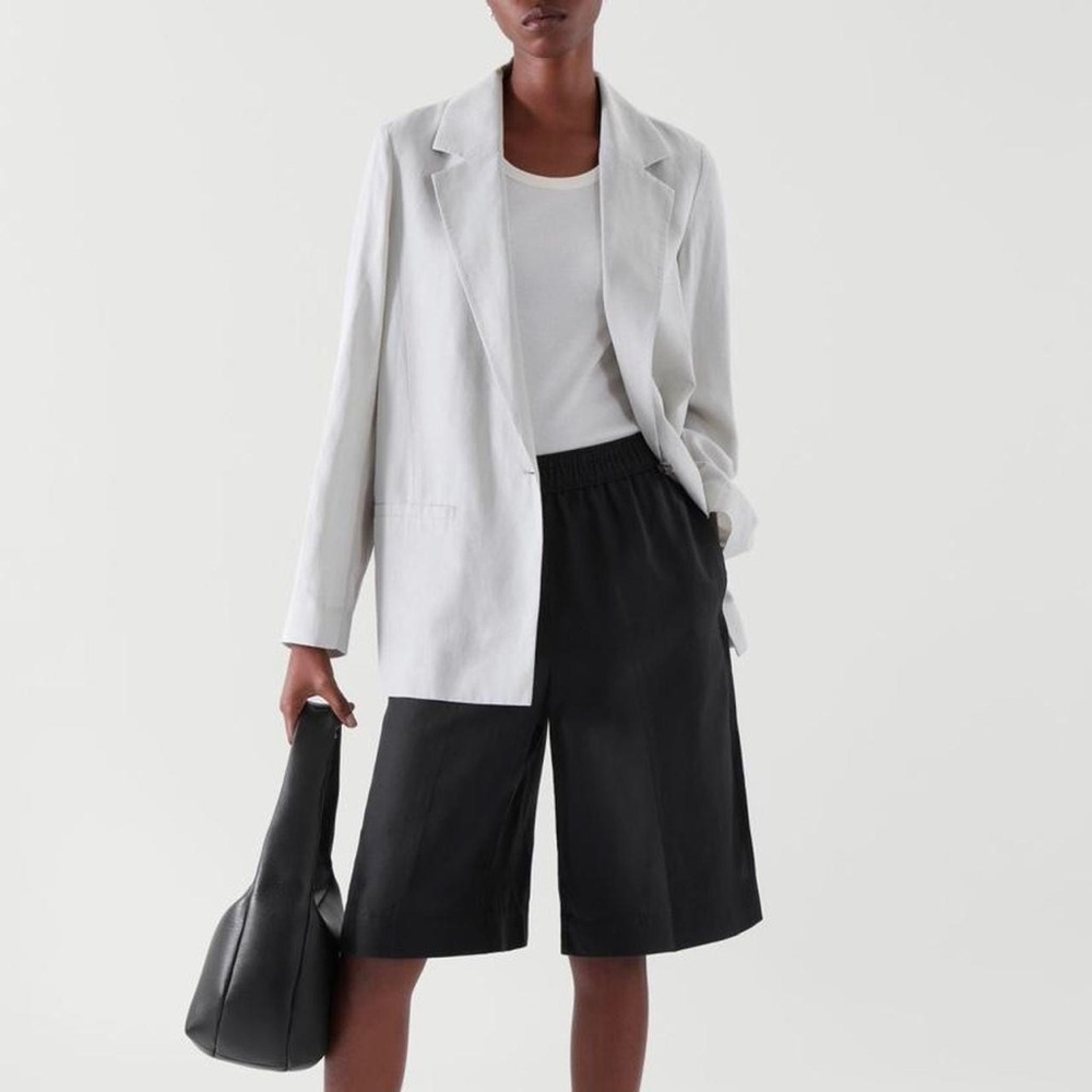 COS Black Linen Shorts